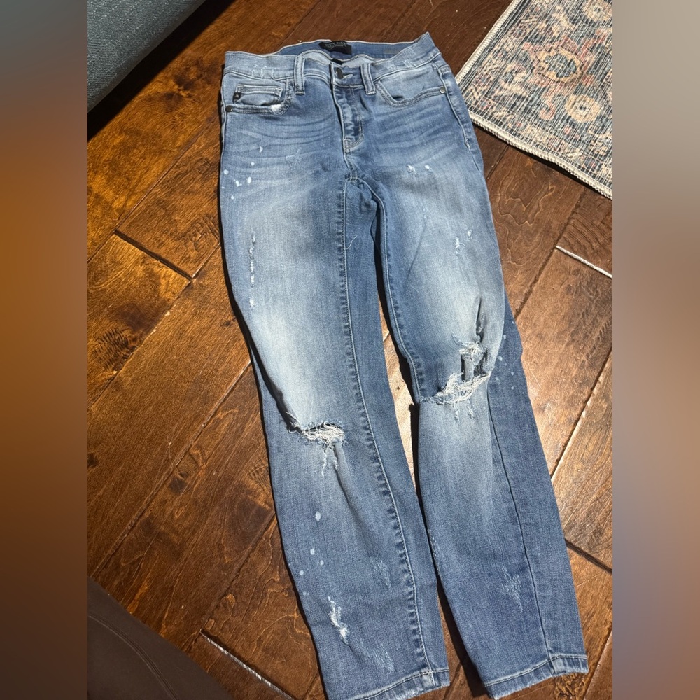 JUDY BLUE SUPER STRETCH skinny washed light denim jeans size 5/27